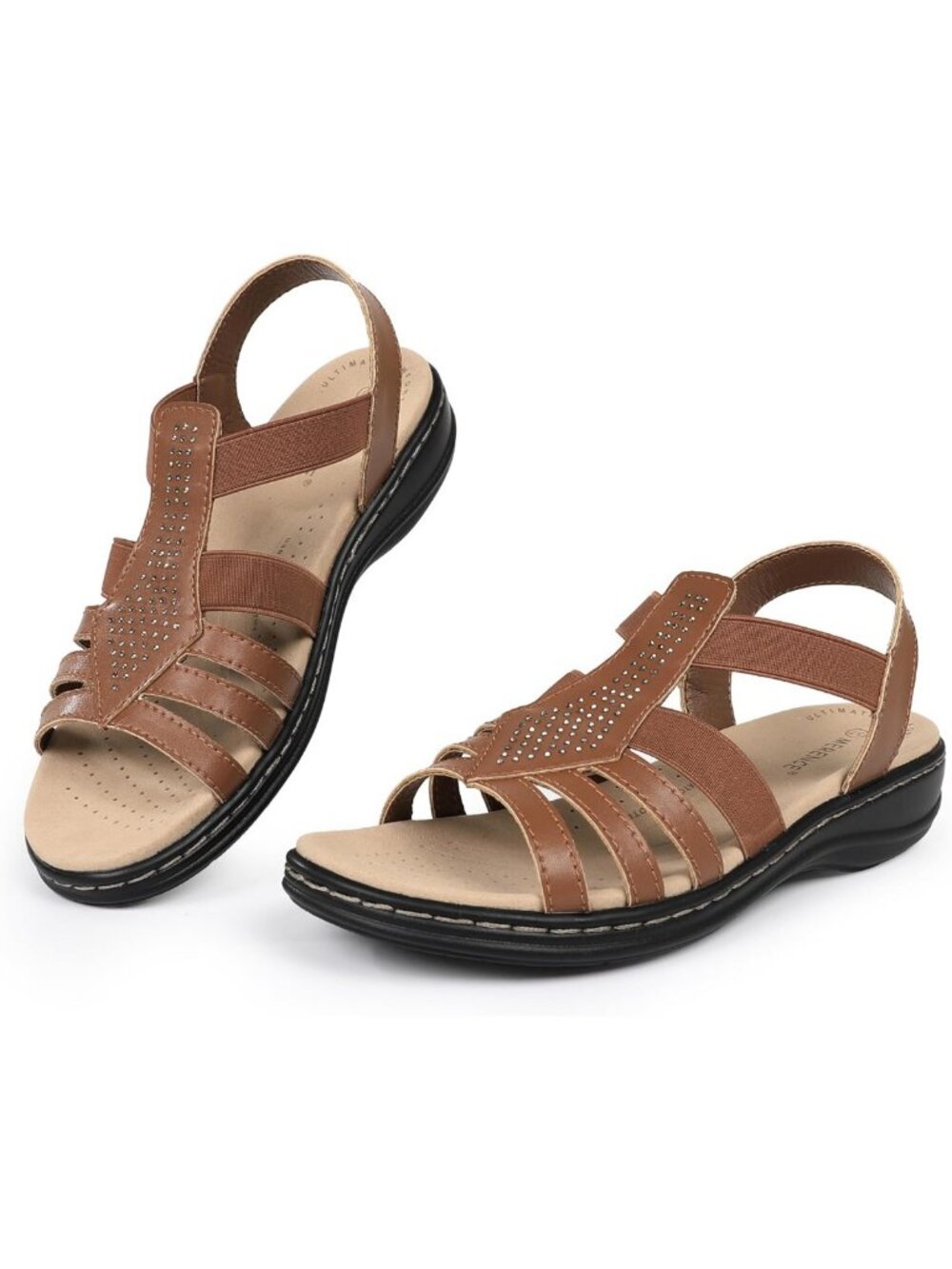 Comfortable Leather Women’s Sandals with Arch Support & Memory Foam - Summer
